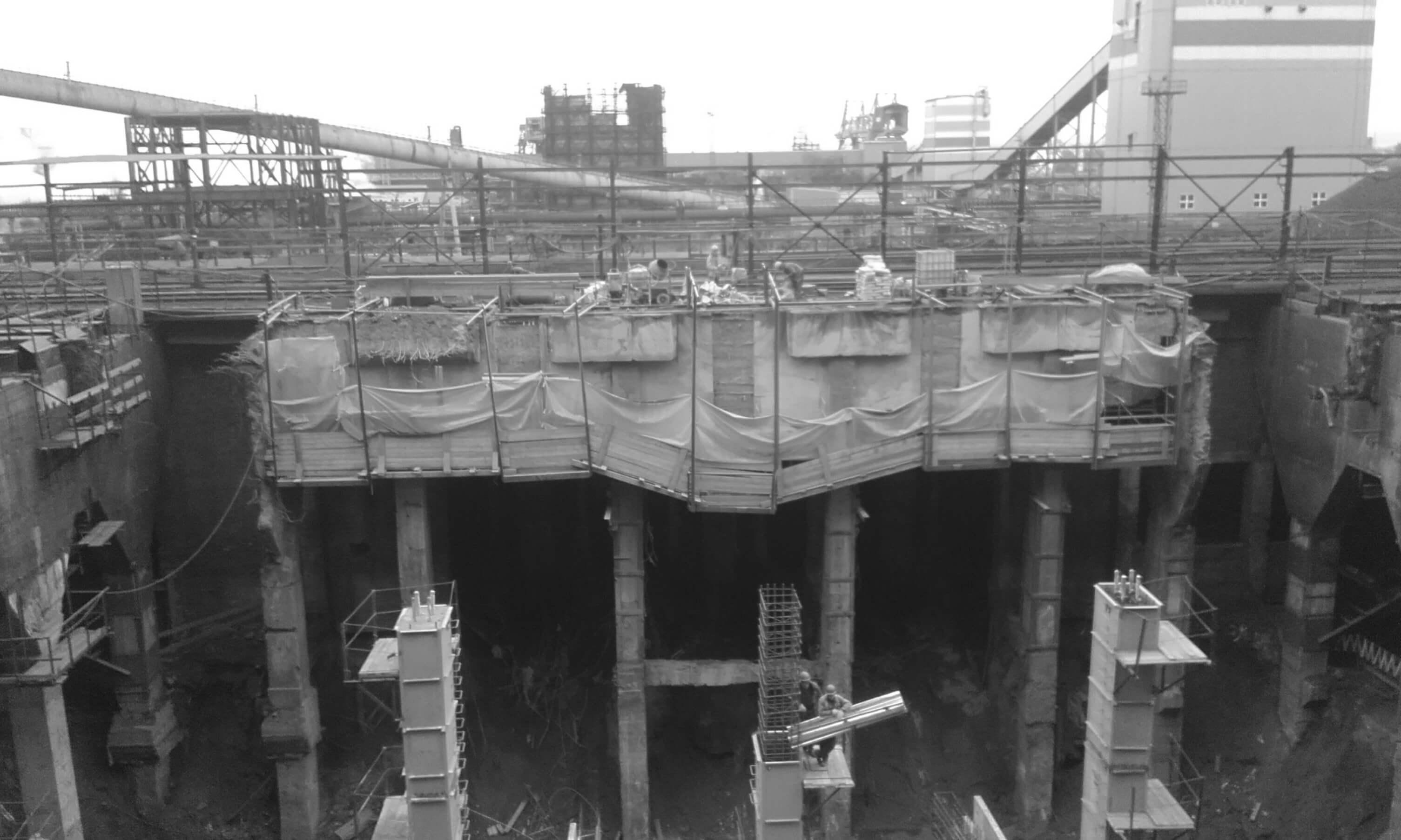 PGSCOM усиление балки бункерной эстакады методом торкретирования и внешнего армирования углеродным волокном